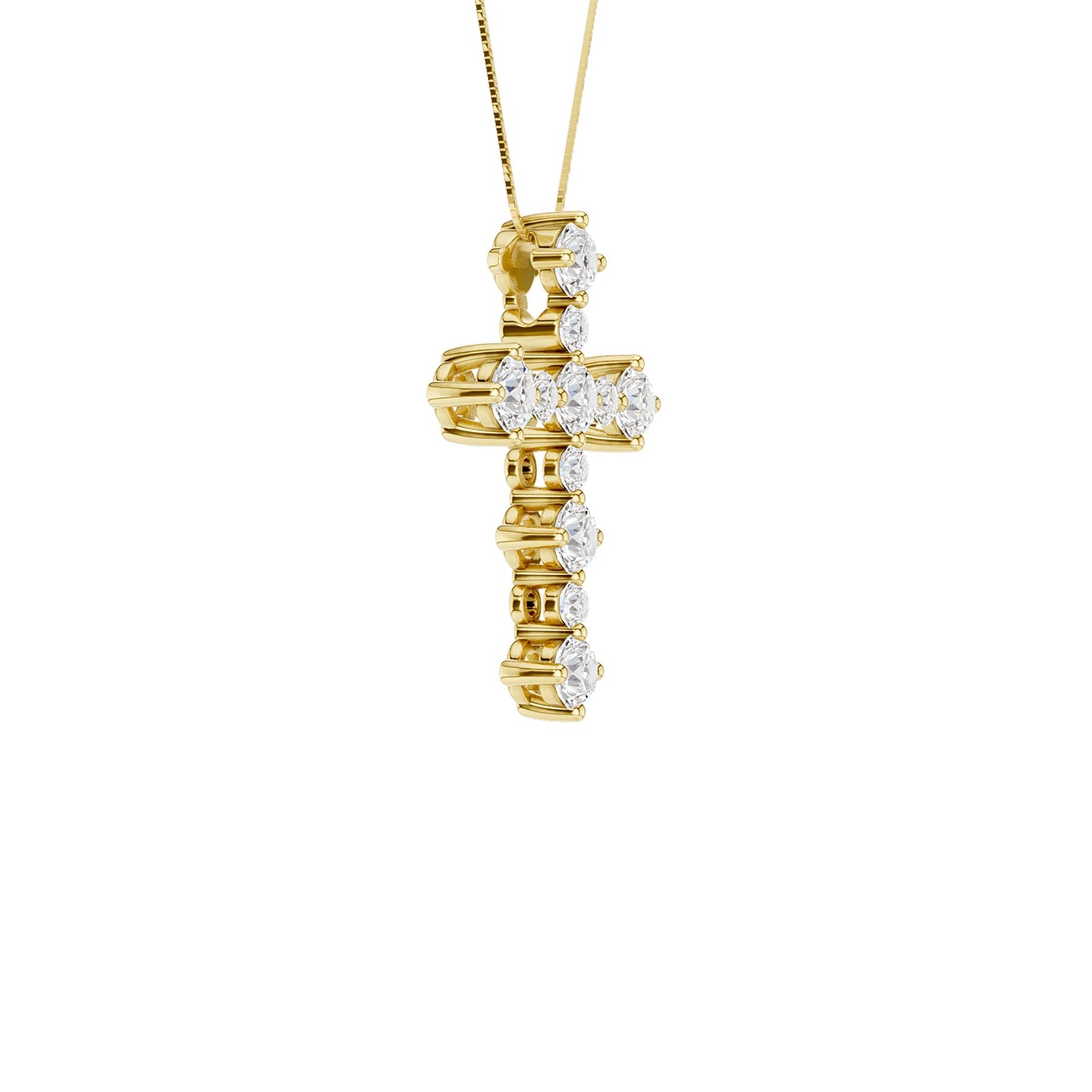 14K Yellow Gold 0.75 ctw Lab Grown Diamond Cross Pendant