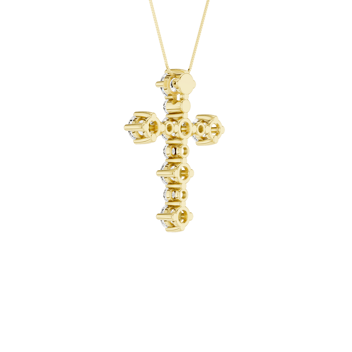 14K Yellow Gold 0.75 ctw Lab Grown Diamond Cross Pendant