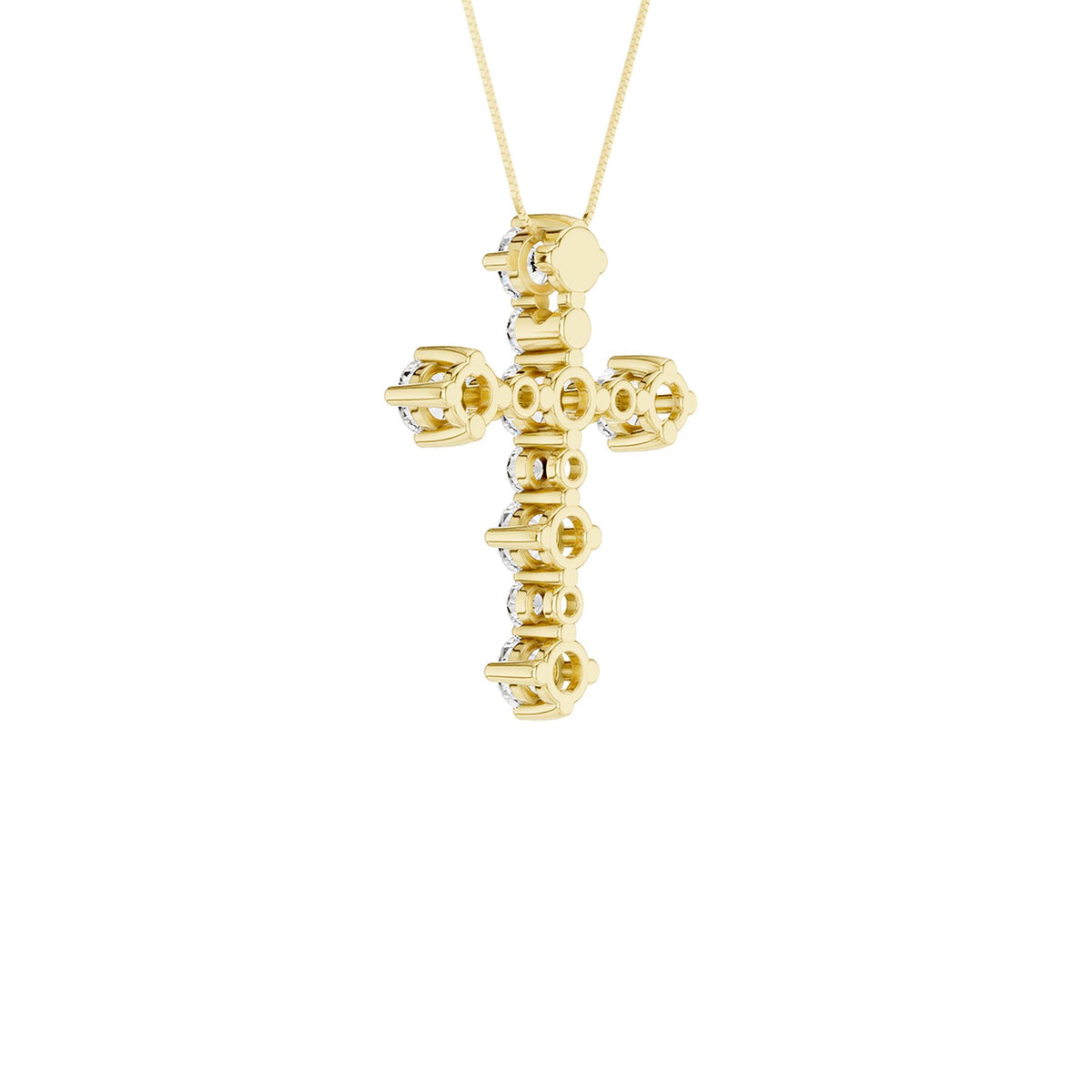 14K Yellow Gold 0.75 ctw Lab Grown Diamond Cross Pendant