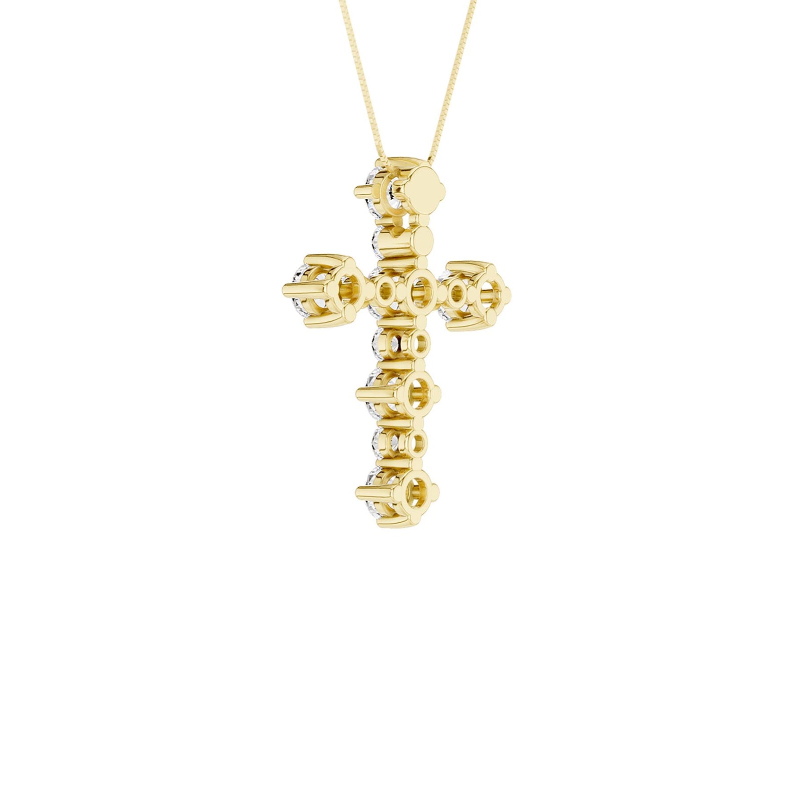 14K Yellow Gold 0.75 ctw Lab Grown Diamond Cross Pendant
