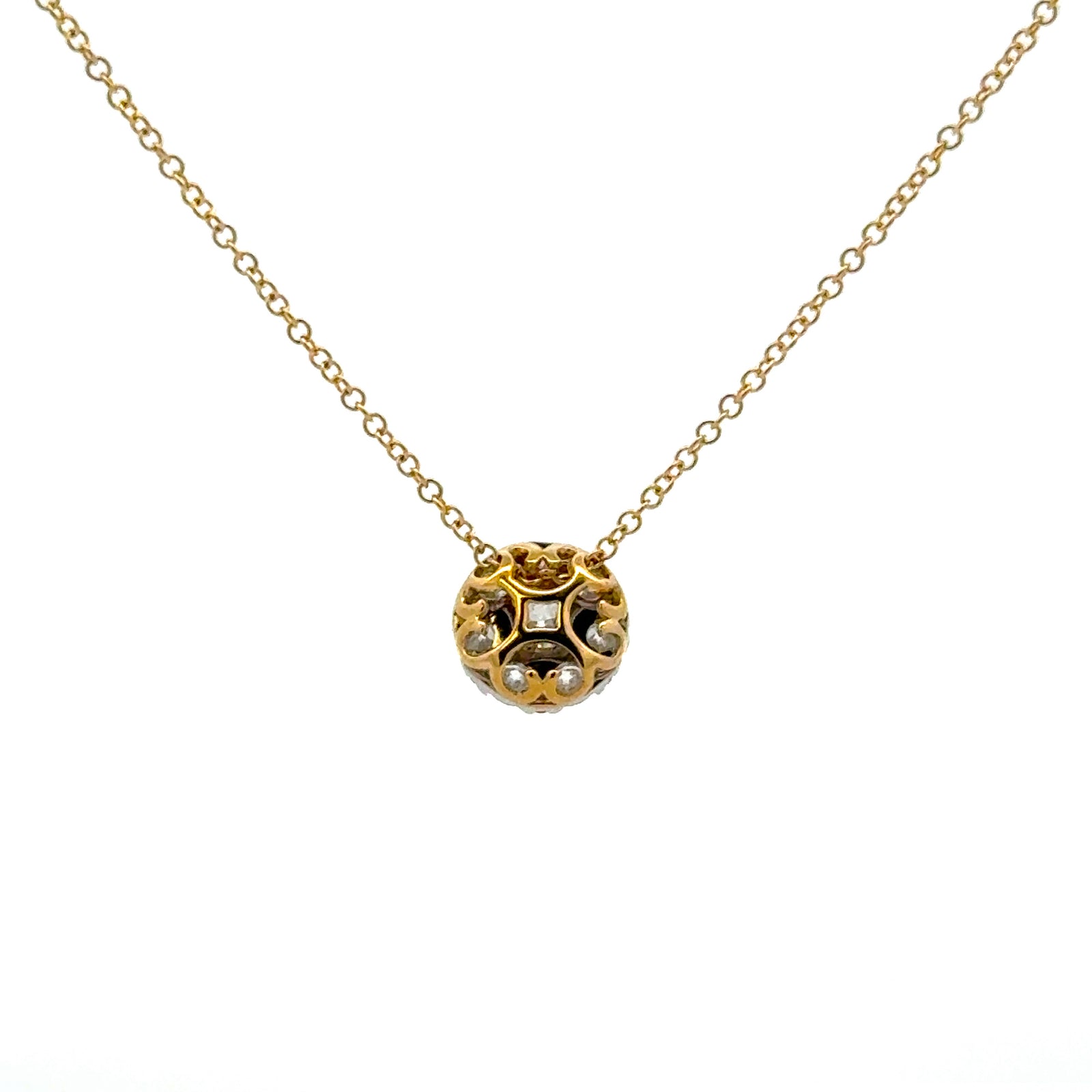 A. Jaffe 14K Yellow Gold 0.68cttw. Diamond Cluster Necklace