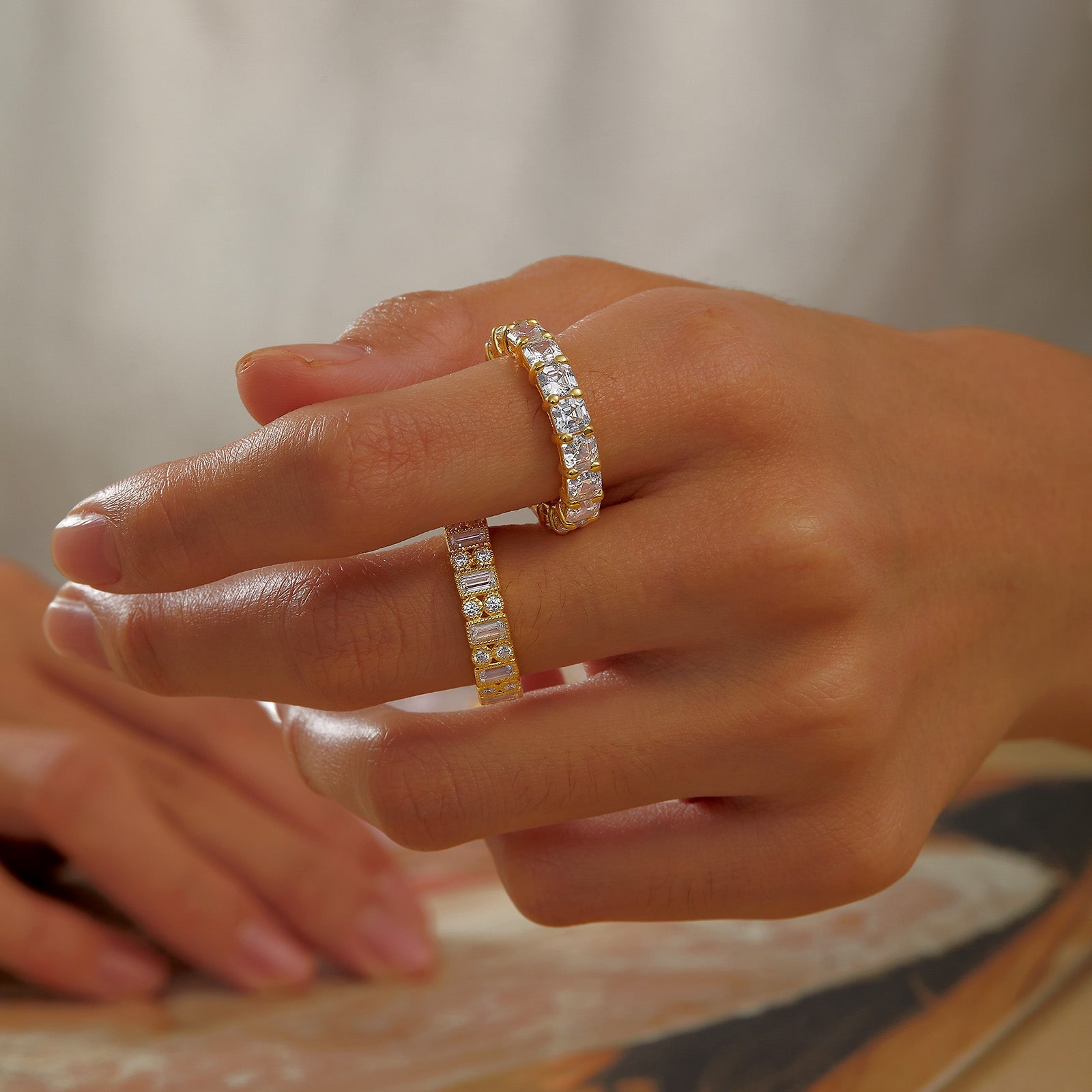 Fake diamond eternity band hot sale