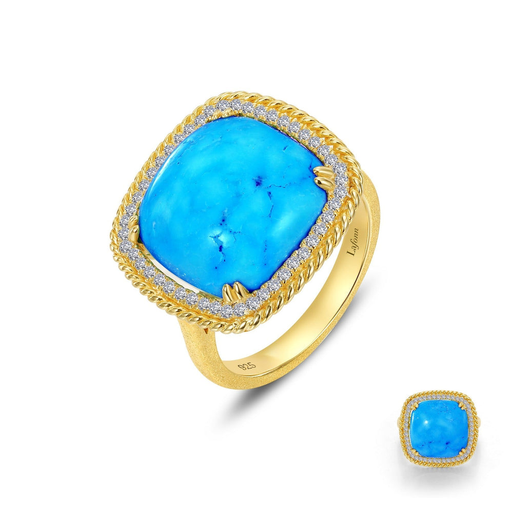 Lafonn Simulated Diamond Halo Turquoise Ring R0462TQG