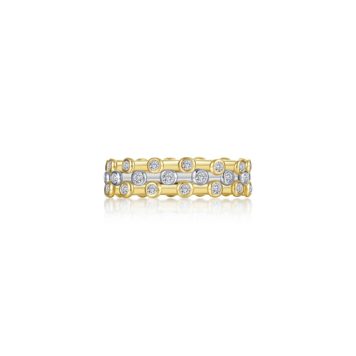 Lafonn Simulated Diamond 3-Piece Bezel-Set Eternity Ring Set R0528CLT10