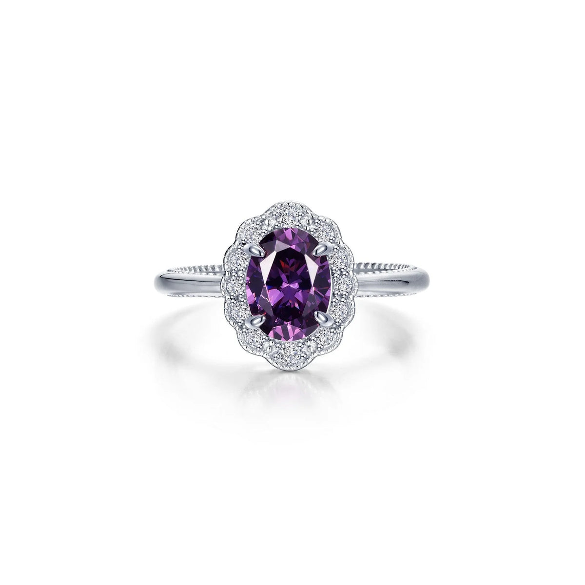 Lafonn Simulated Diamond &amp; Amethyst Twilight Essence Ring R0565AMP