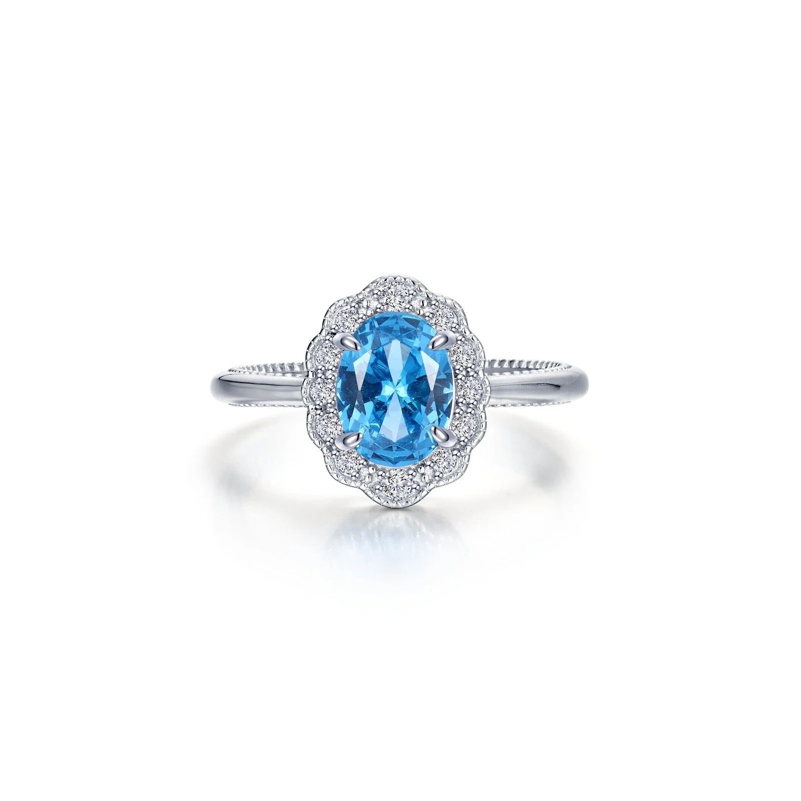 Lafonn Simulated Diamond & Blue Topaz Cloud Essence Ring R0565BTP