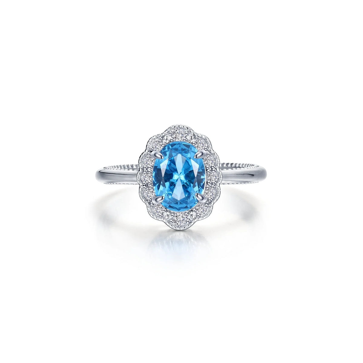 Lafonn Simulated Diamond &amp; Blue Topaz Cloud Essence Ring R0565BTP