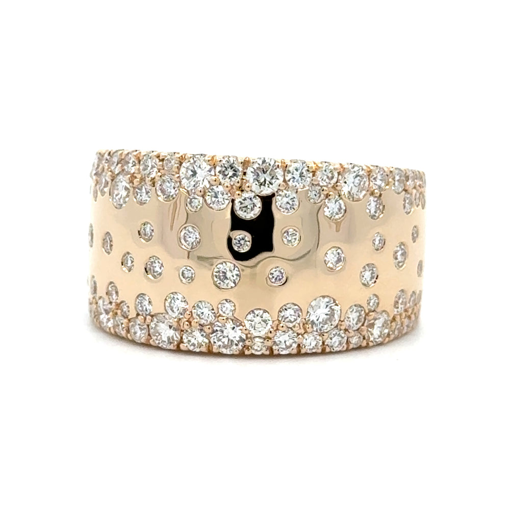 14K Yellow Gold 1.48cttw. Diamond Scattered Design Fashion Ring