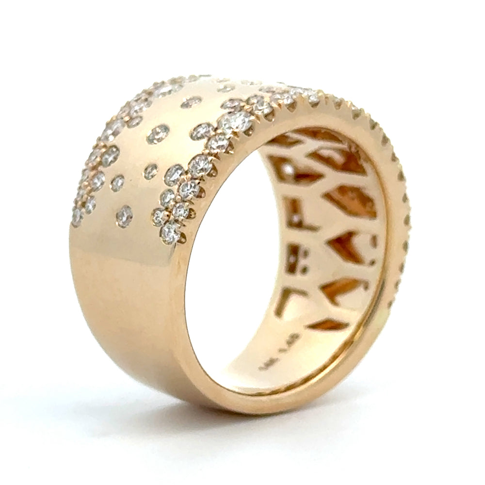 14K Yellow Gold 1.48cttw. Diamond Scattered Design Fashion Ring