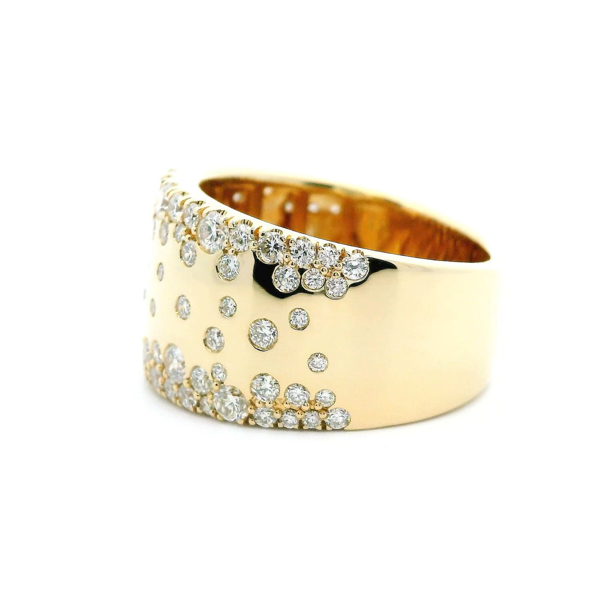 14K Yellow Gold 1.48cttw. Diamond Scattered Design Fashion Ring