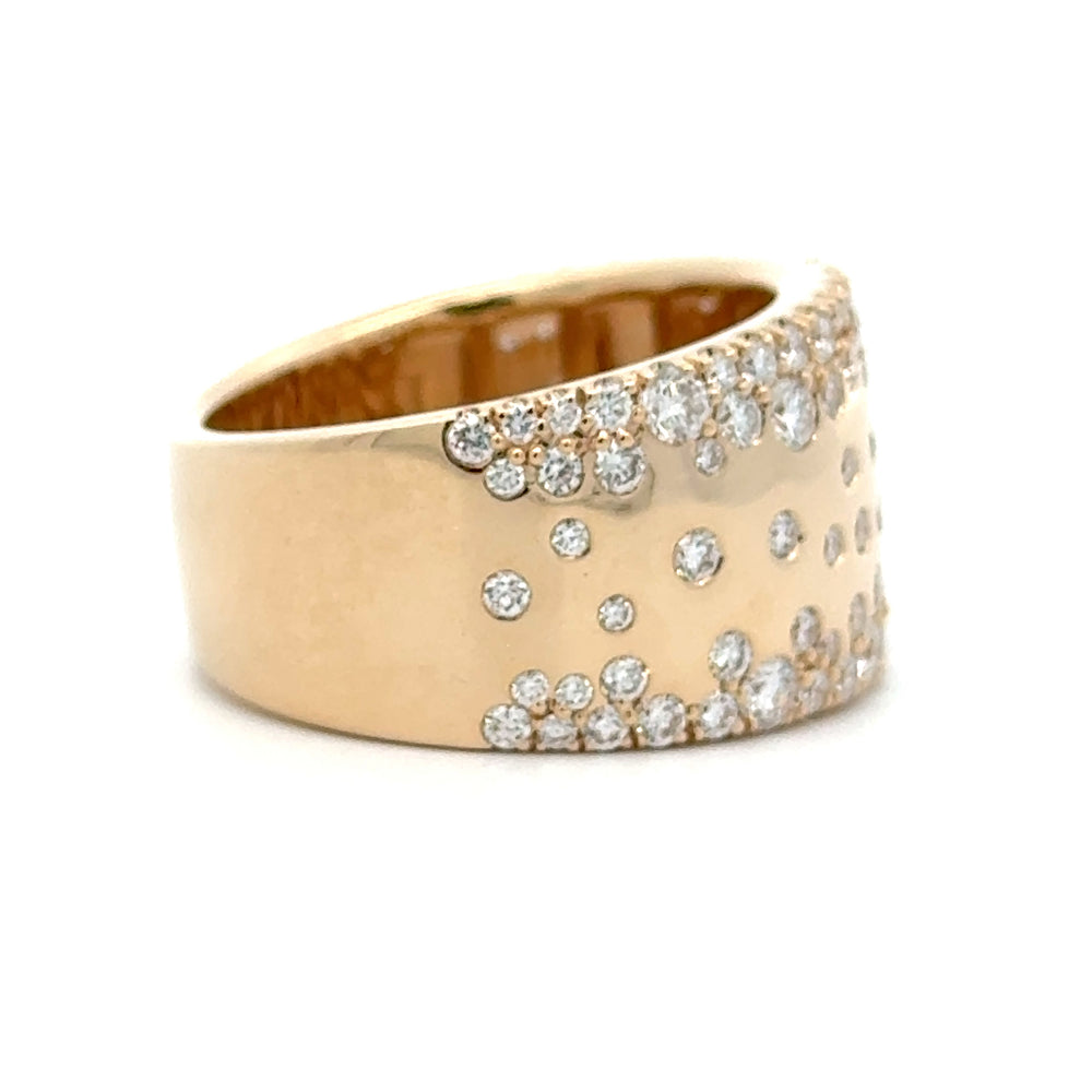 14K Yellow Gold 1.48cttw. Diamond Scattered Design Fashion Ring