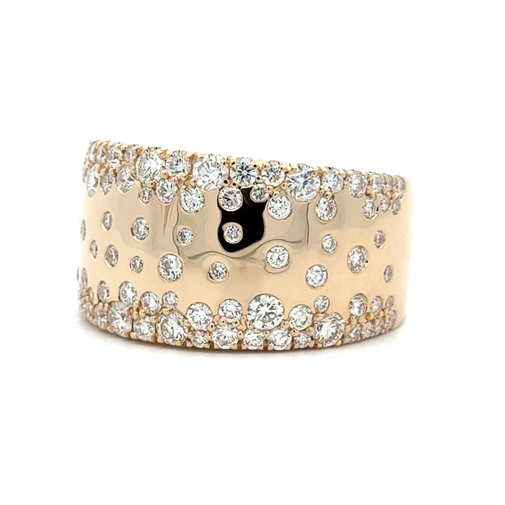 14K Yellow Gold 1.48cttw. Diamond Scattered Design Fashion Ring