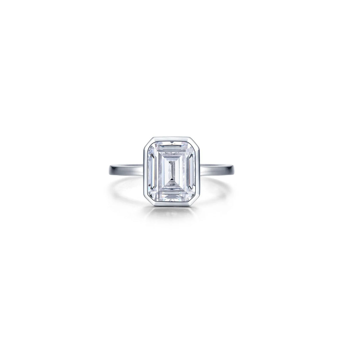 Lafonn Simulated Diamond Emerald-Cut Bezel-Set Ring R2038CLP09