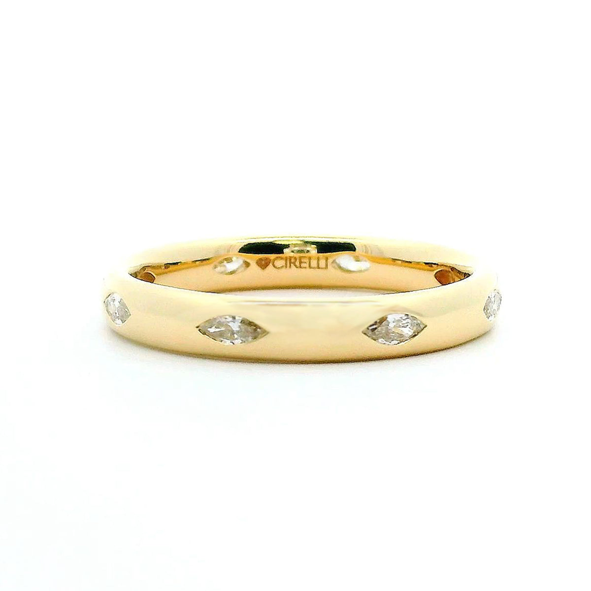 14K Yellow Gold 0.30cttw. Marquise Diamond East/West Fashion Ring