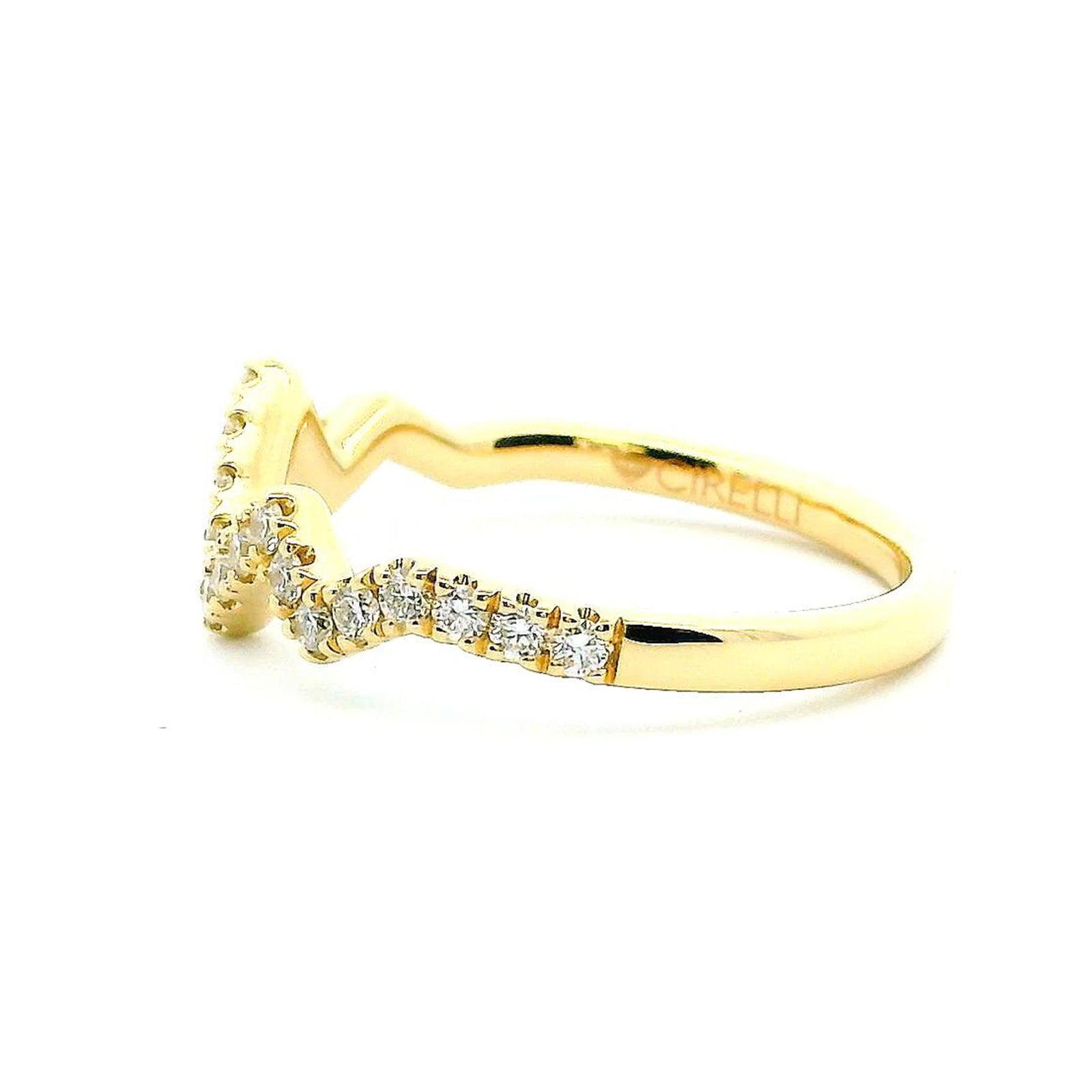 14K Yellow Gold 0.34cttw. Diamond Heartbeat Fashion Ring