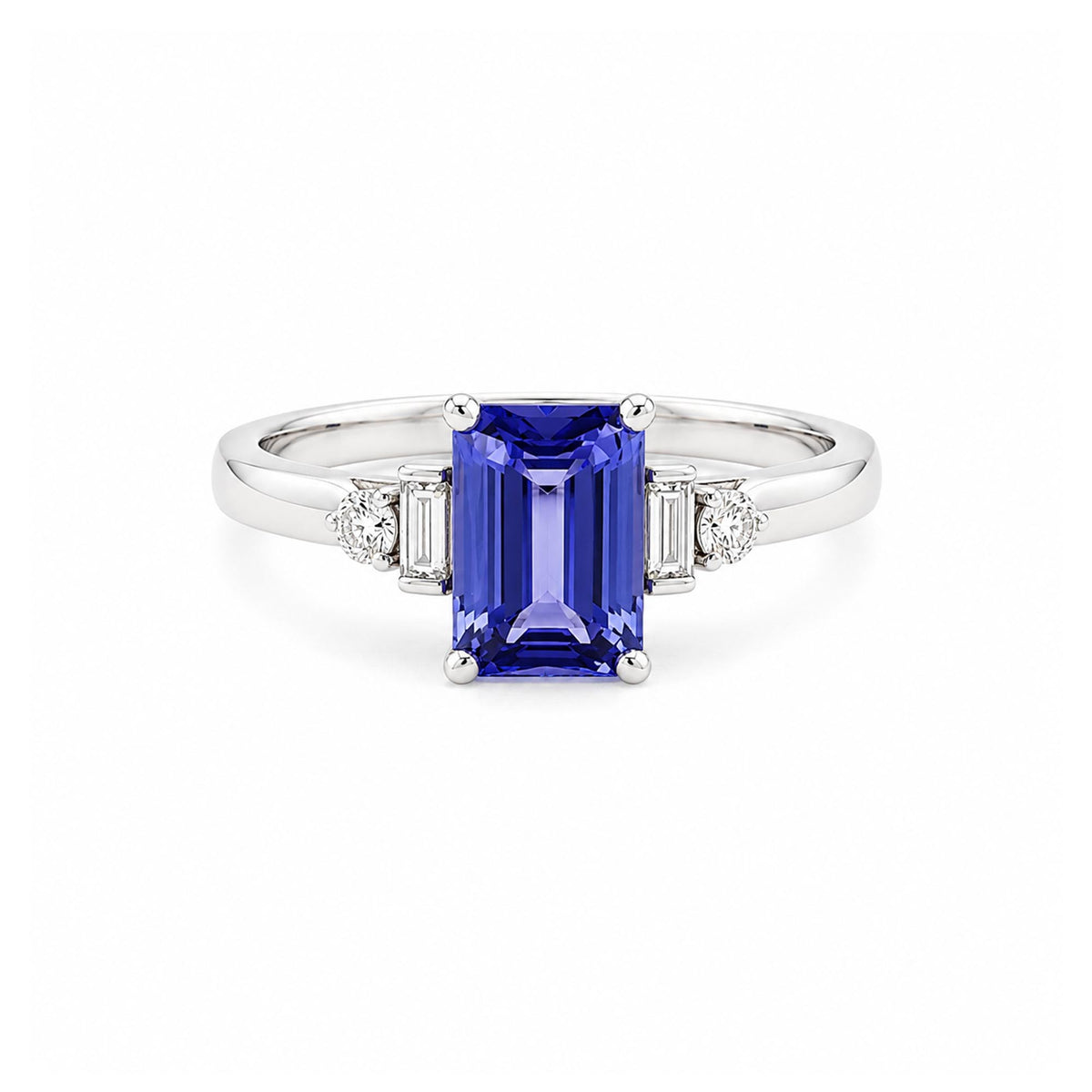 14K White Gold 1.11ct. Tanzanite &amp; Diamond Fashion Ring
