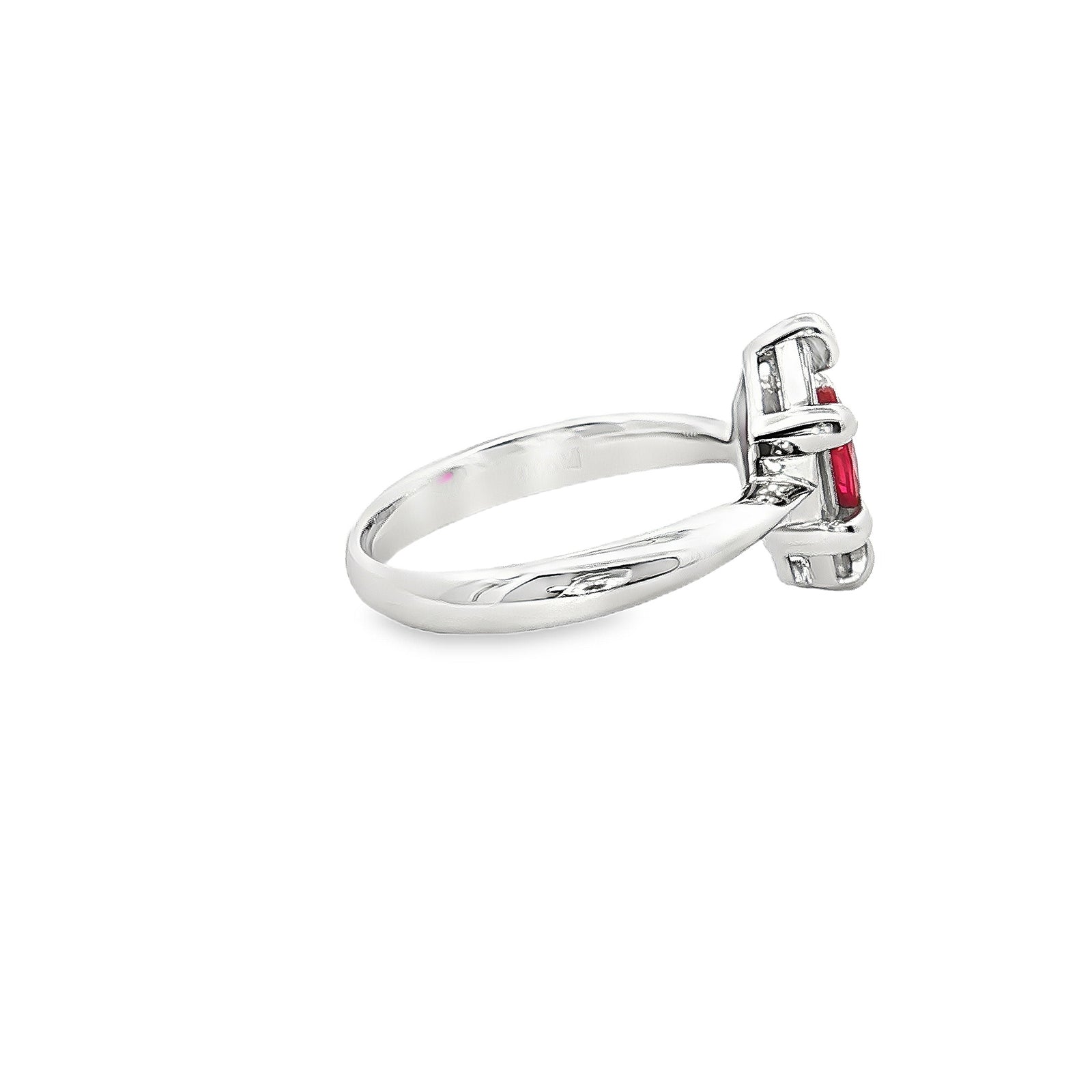 Platinum 0.72ct. Ruby & Diamond Halo Fashion Ring