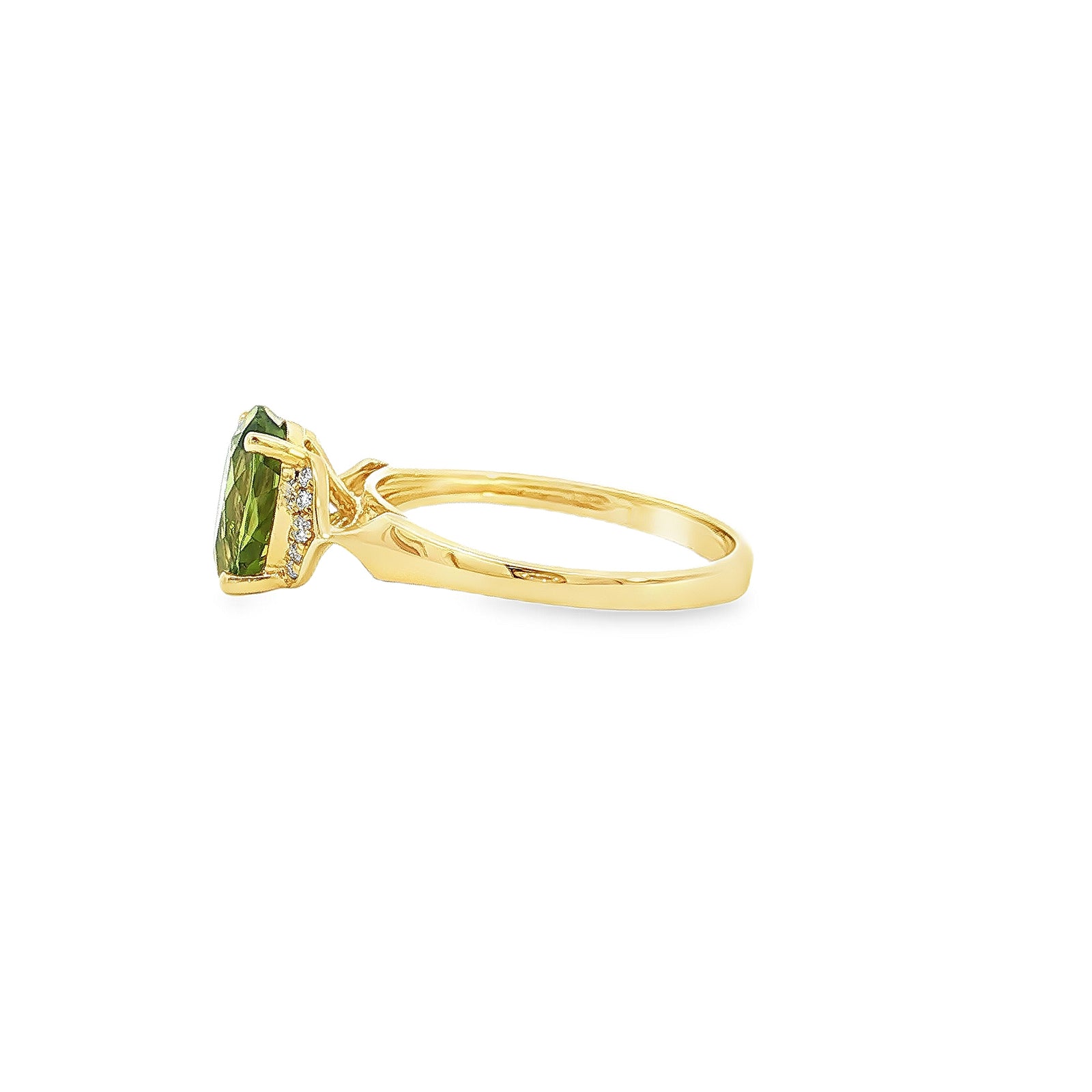 14K Yellow Gold 1.93ct. Peridot & Diamond Fashion Ring