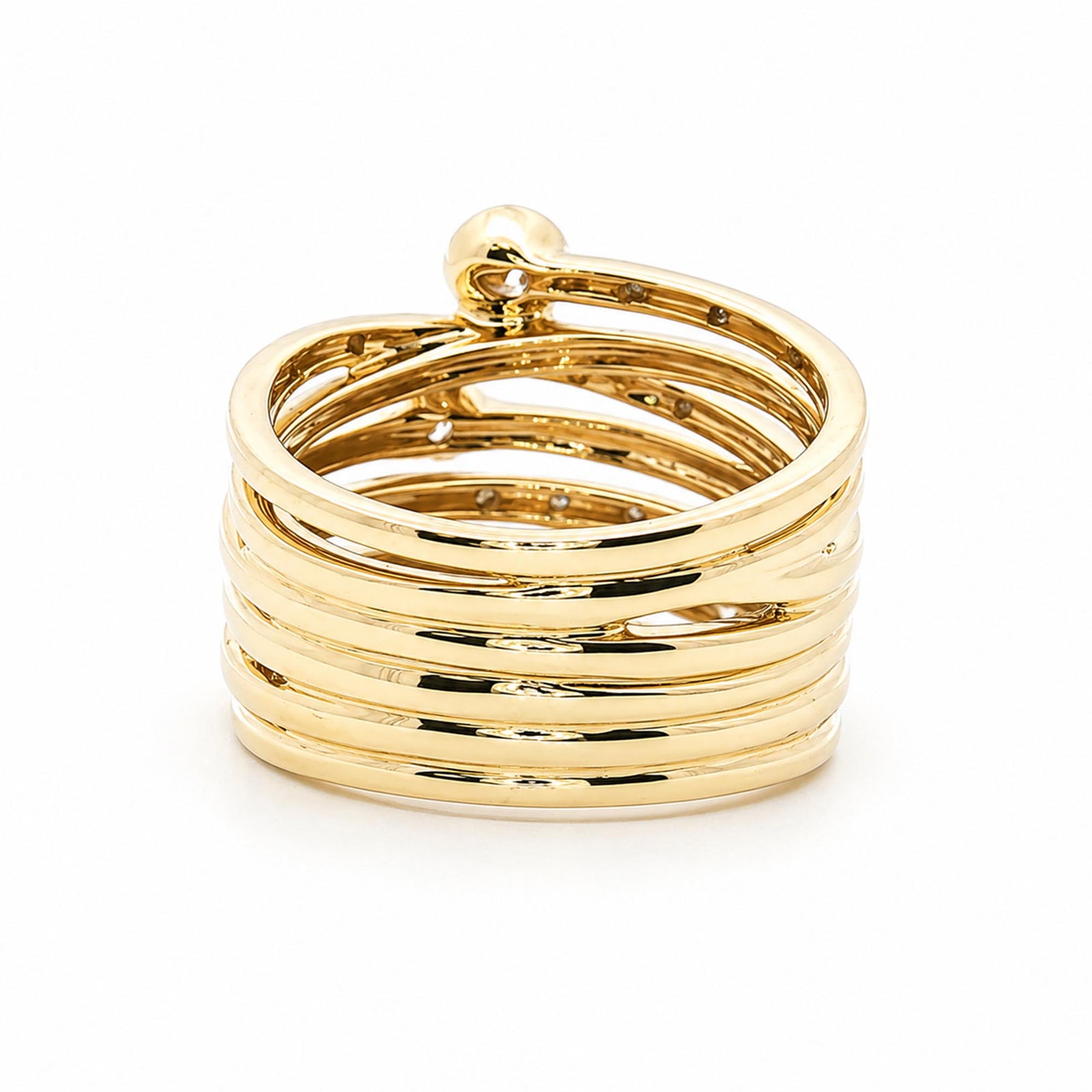 18K Yellow Gold 0.84cttw. Diamond Multi Crossover Fashion Ring
