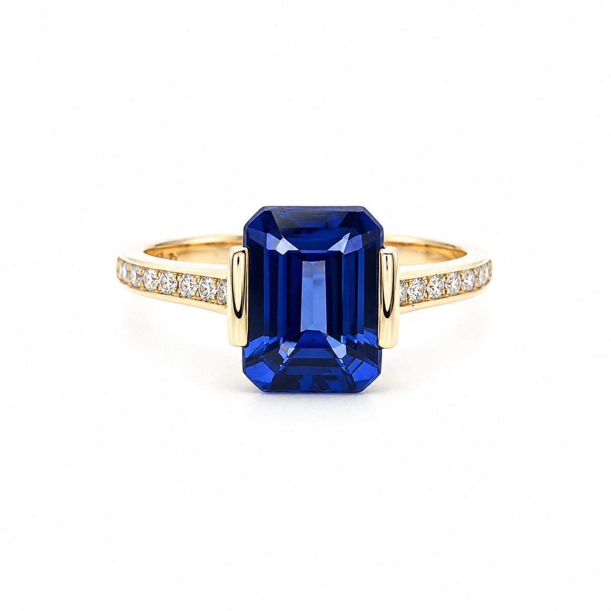 14K Yellow Gold 2.36ct. Tanzanite &amp; Diamond Fashion Ring