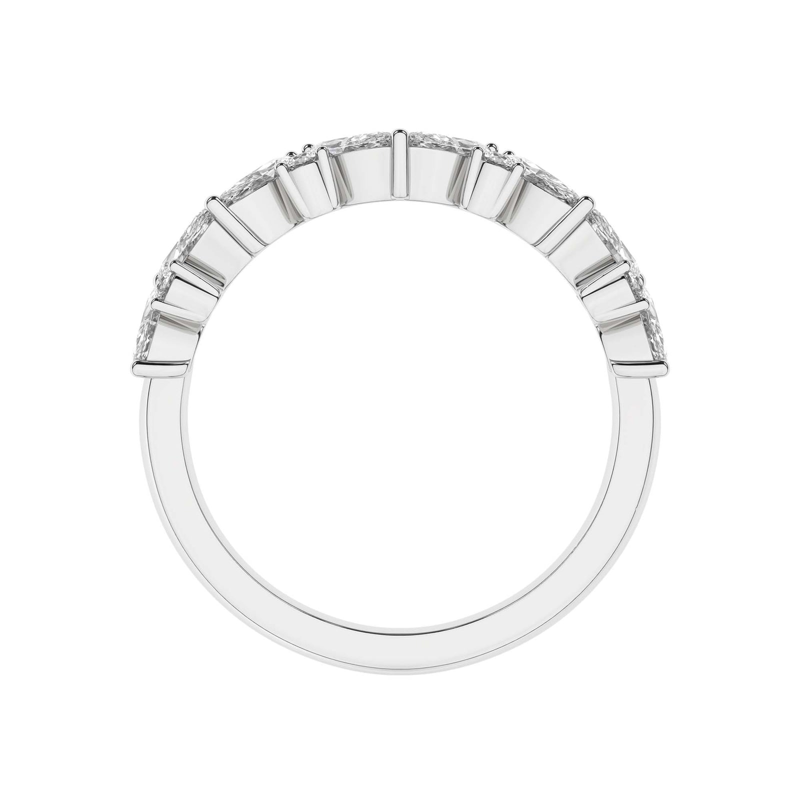 14K White Gold 1.00cttw. Marquise & Round Lab Grown Diamond Fashion Ring