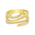 14K Yellow Gold 0.19cttw. Diamond Brushed Gold Stacked Fashion Ring
