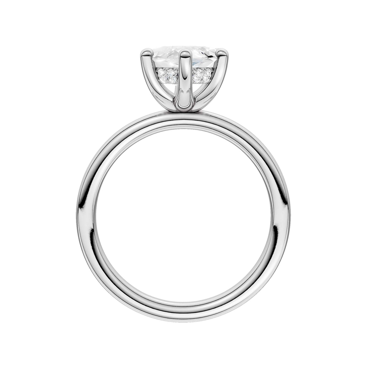 14K White Gold 2.60 Carat Marquise Brilliant Cut Lab Grown Diamond Solitaire Hidden Halo Engagement Ring