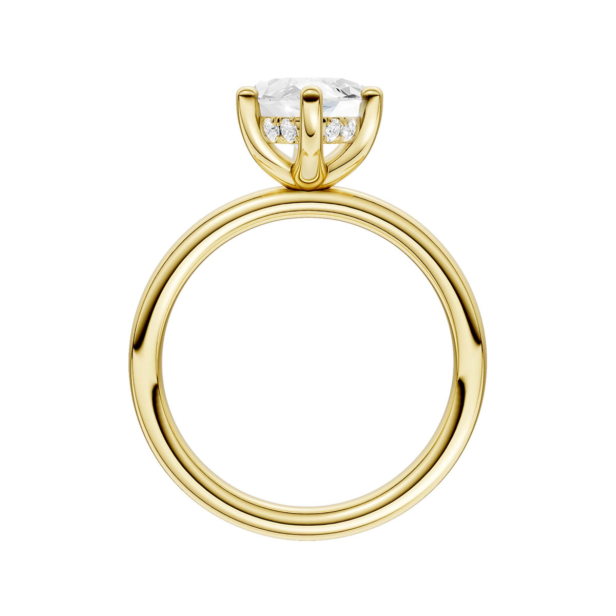 14K Yellow Gold 3.12 Carat Marquise Brilliant Cut Lab Grown Diamond Solitaire Hidden Halo Engagement Ring