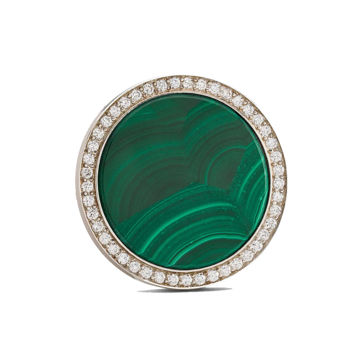 The Royal Fortune - Sterling Silver &amp; Malachite w/ Lab Grown Diamond Doubloon Golf Ball Marker