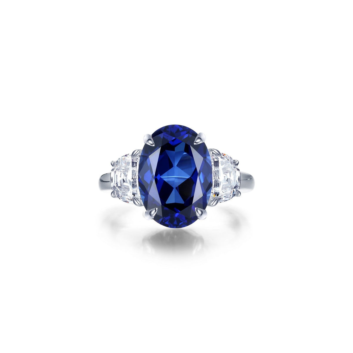 Lafonn Simulated Diamond &amp; Fancy Lab Grown Sapphire Three Stone Ring SYR024SP