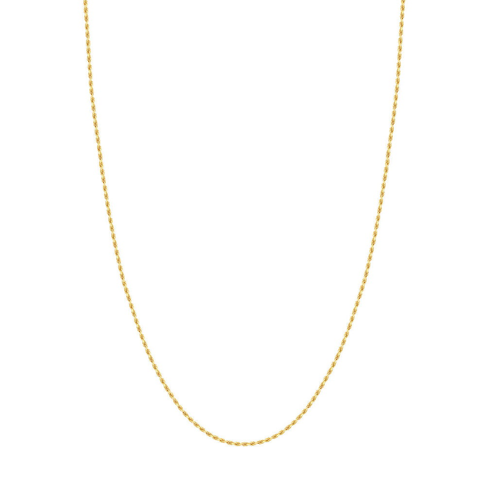 14K Yellow Gold 1.75mm Solid Diamond Cut Rope Chain with Lobster Lock