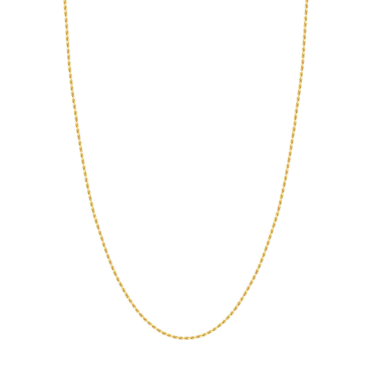 14K Yellow Gold 1.75mm Solid Diamond Cut Rope Chain with Lobster Lock