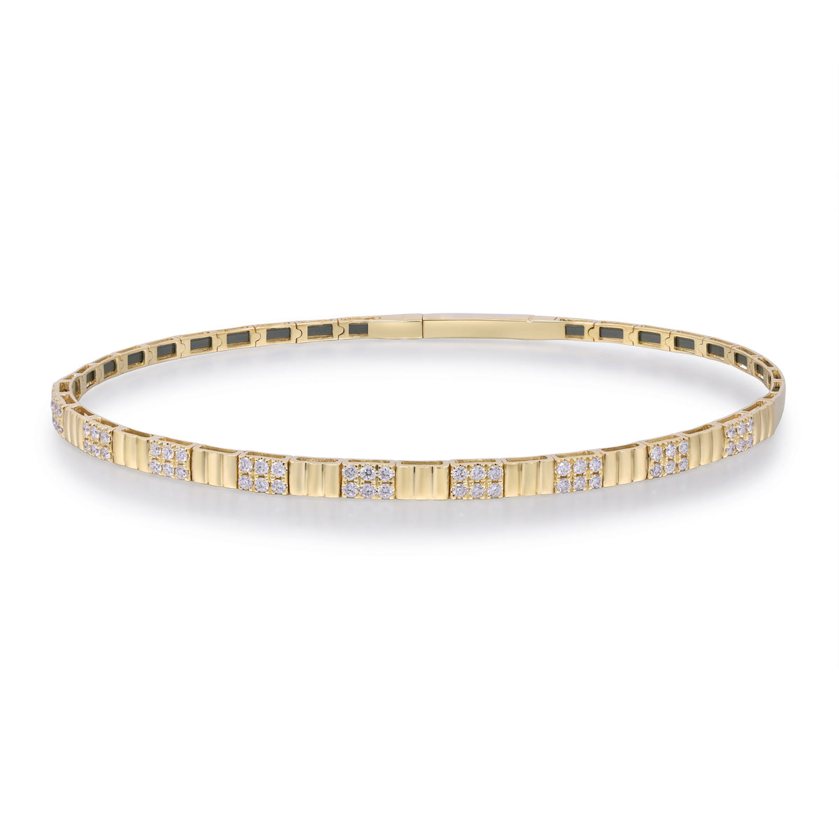 14K Yellow Gold 0.47cttw. Diamond Flexible Bangle Bracelet