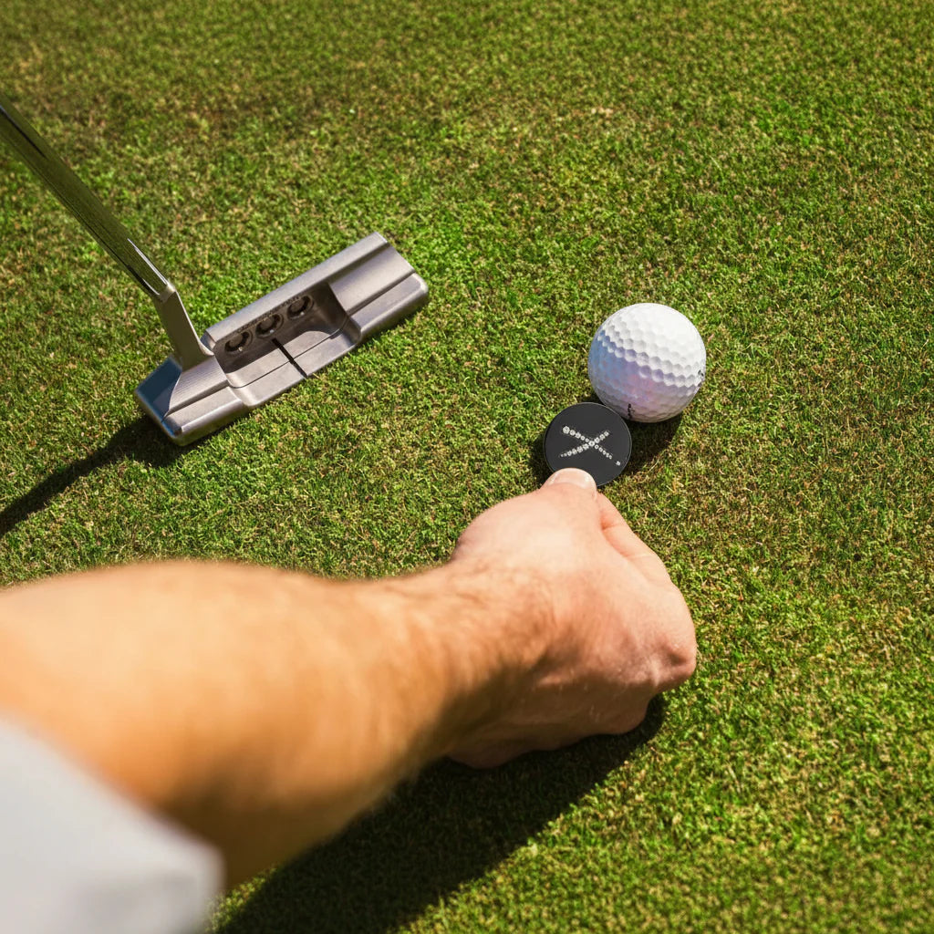 The Majesty - Black Titanium &amp; Lab Grown Diamond Doubloon Golf Ball Marker