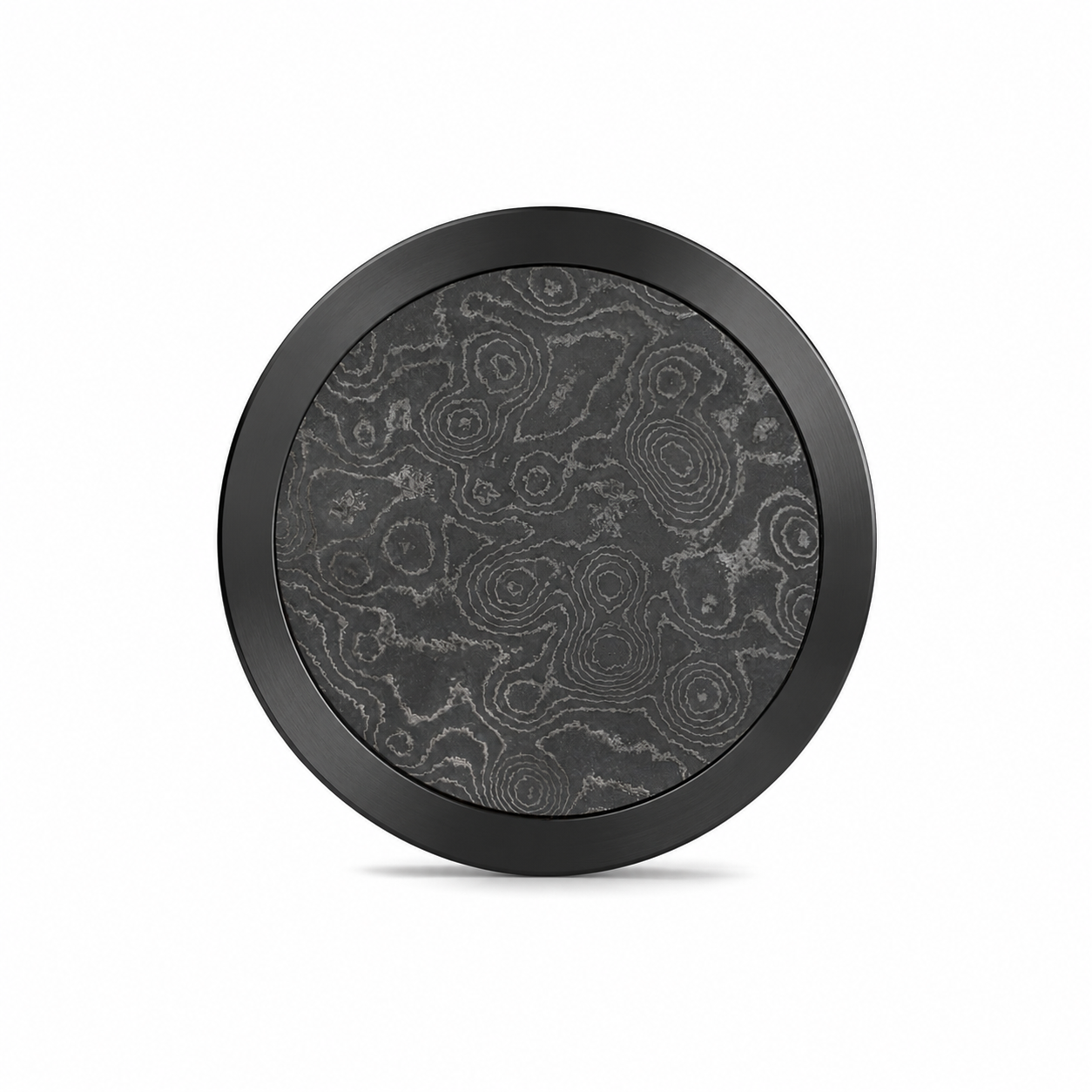 The Vagabond Dark - Black Titanium & Damascus Steel Doubloon Golf Ball Marker