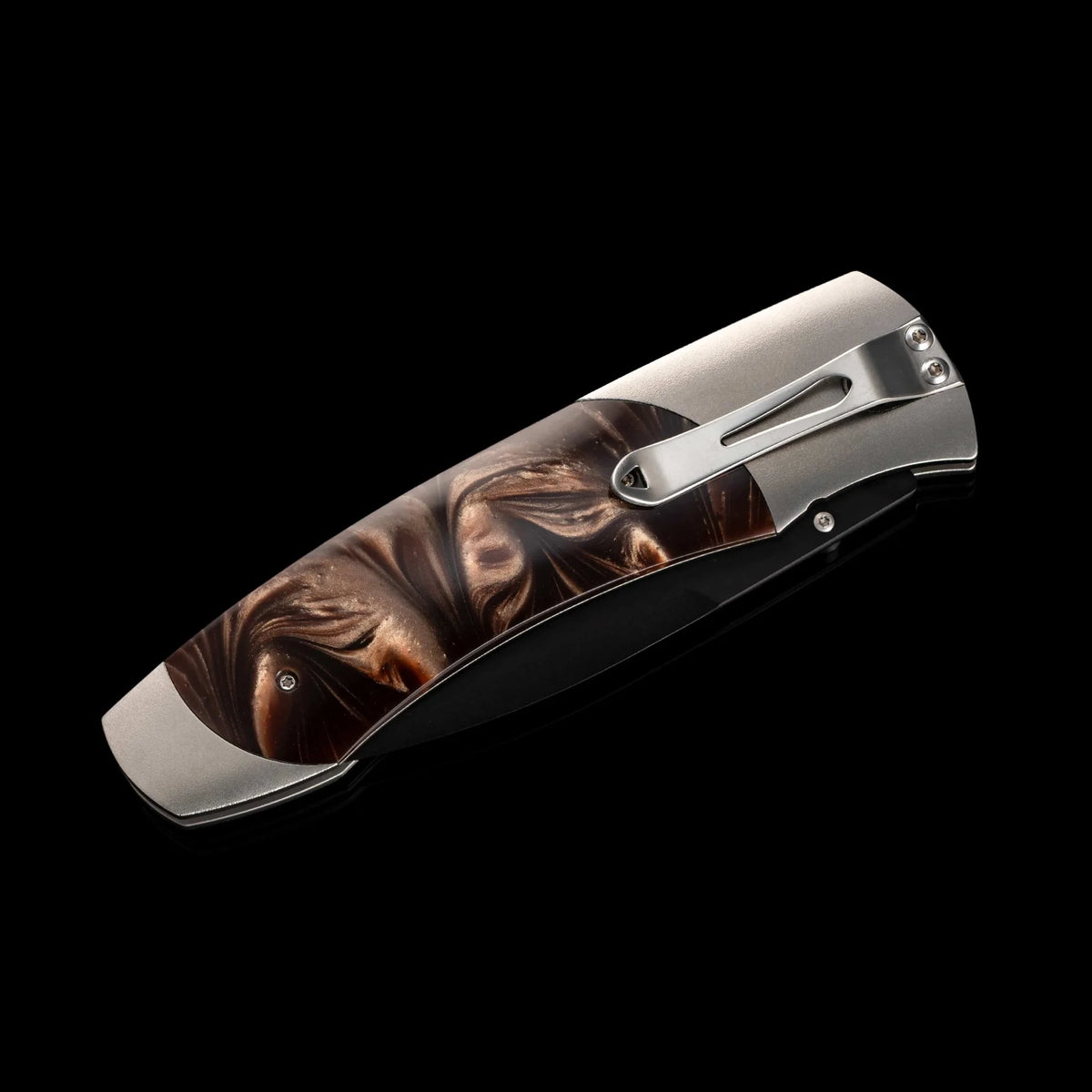 William Henry A300-3B - Acrylic Resin Inlaid Titanium Frame w/ DLC Stainless Steel Blade Folding Knife