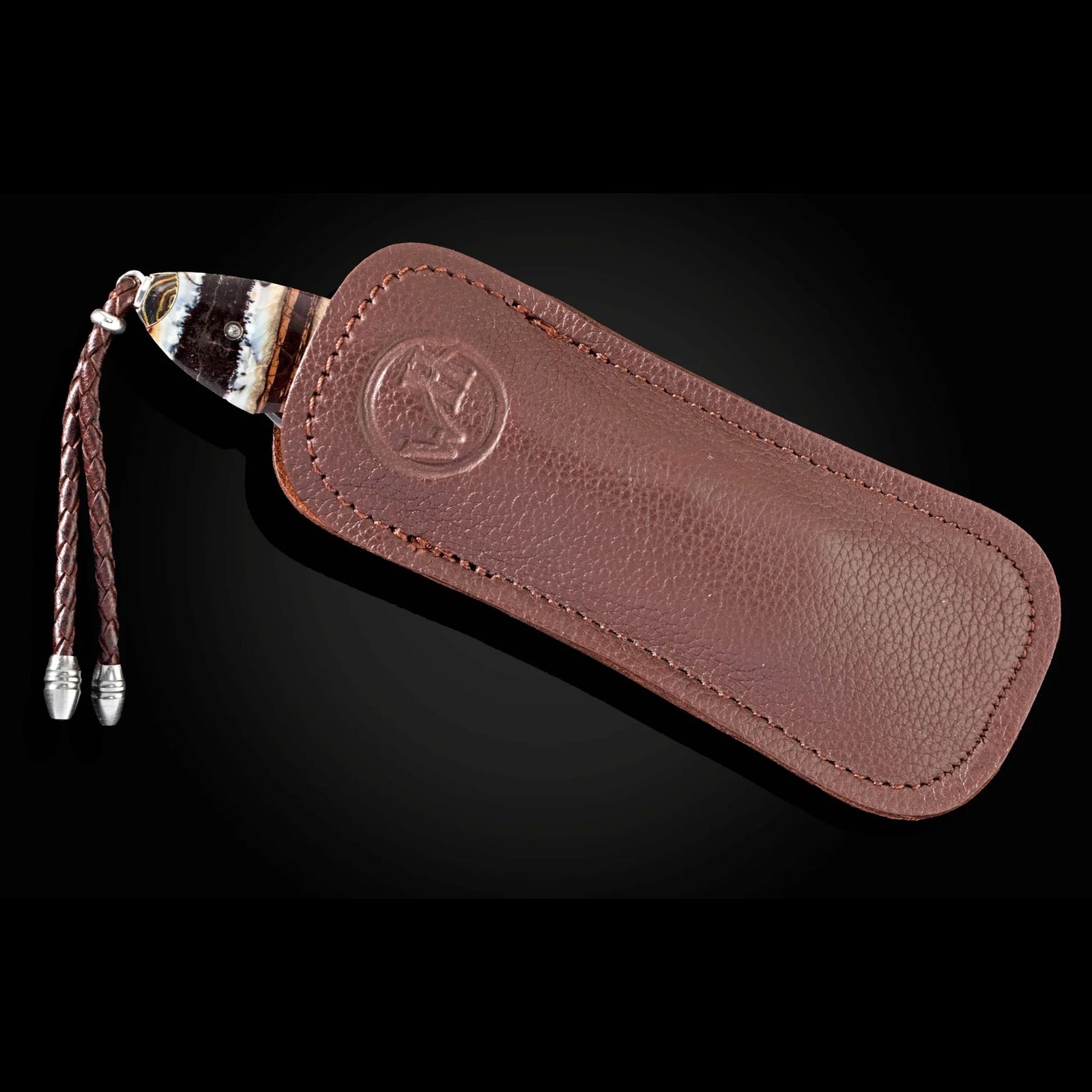 William Henry B22 Mammut - Woolly Mammoth Tooth Inlaid Wave Mokume Frame w/ Meadows Damascus Blade Automatic Folding Knife