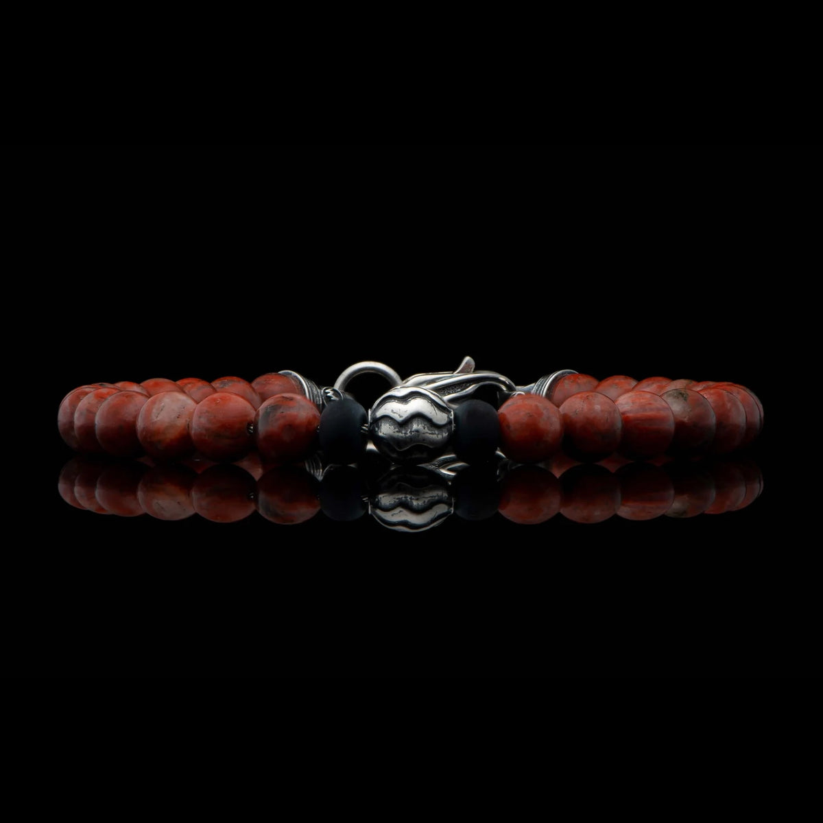 William Henry Brookings Red Sesame Jasper Beaded Bracelet
