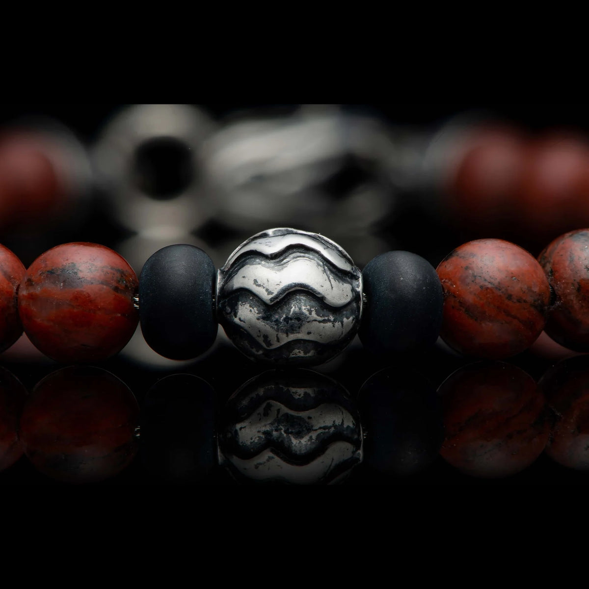 William Henry Brookings Red Sesame Jasper Beaded Bracelet