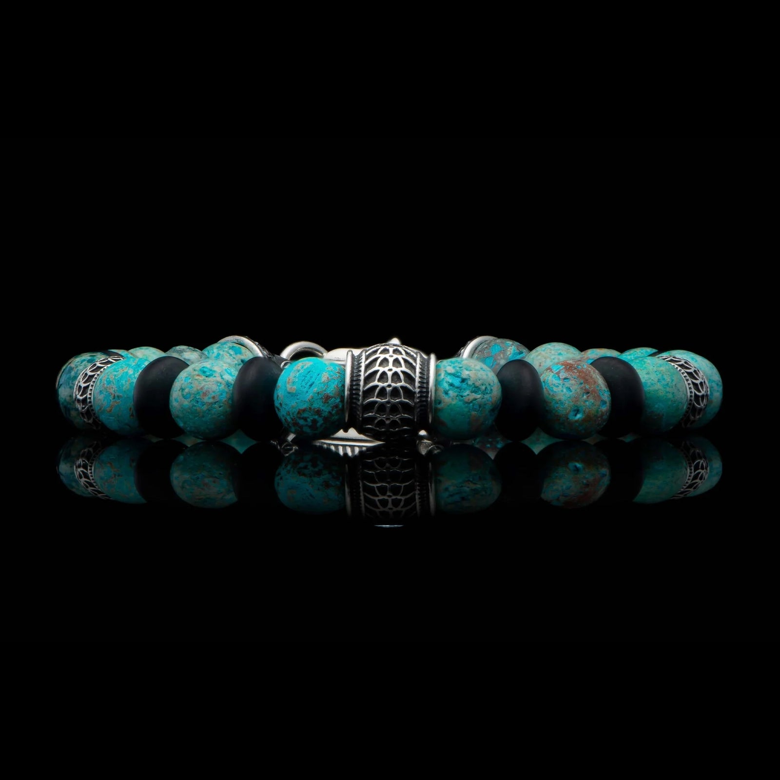 William Henry Newport Blue Agate Beaded Bracelet
