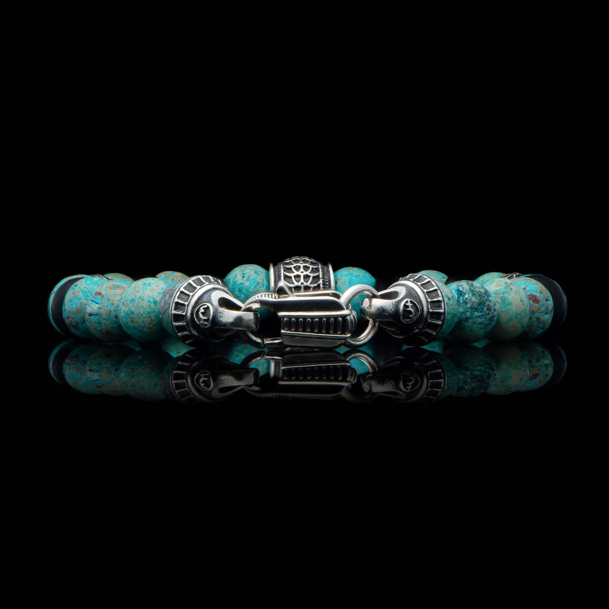 William Henry Newport Blue Agate Beaded Bracelet