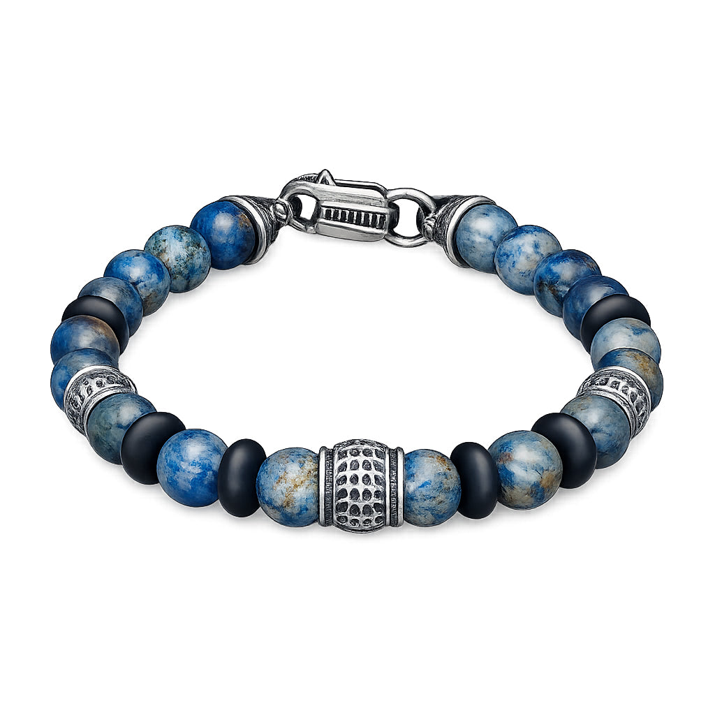 William Henry Newport Dumortierite Beaded Bracelet
