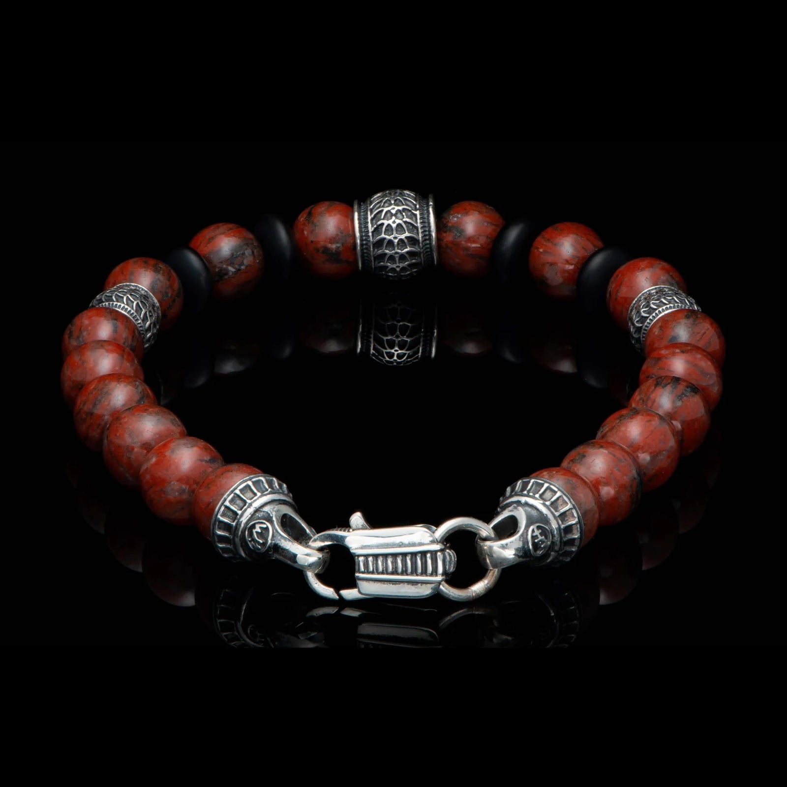 William Henry Newport Red Sesame Jasper Beaded Bracelet