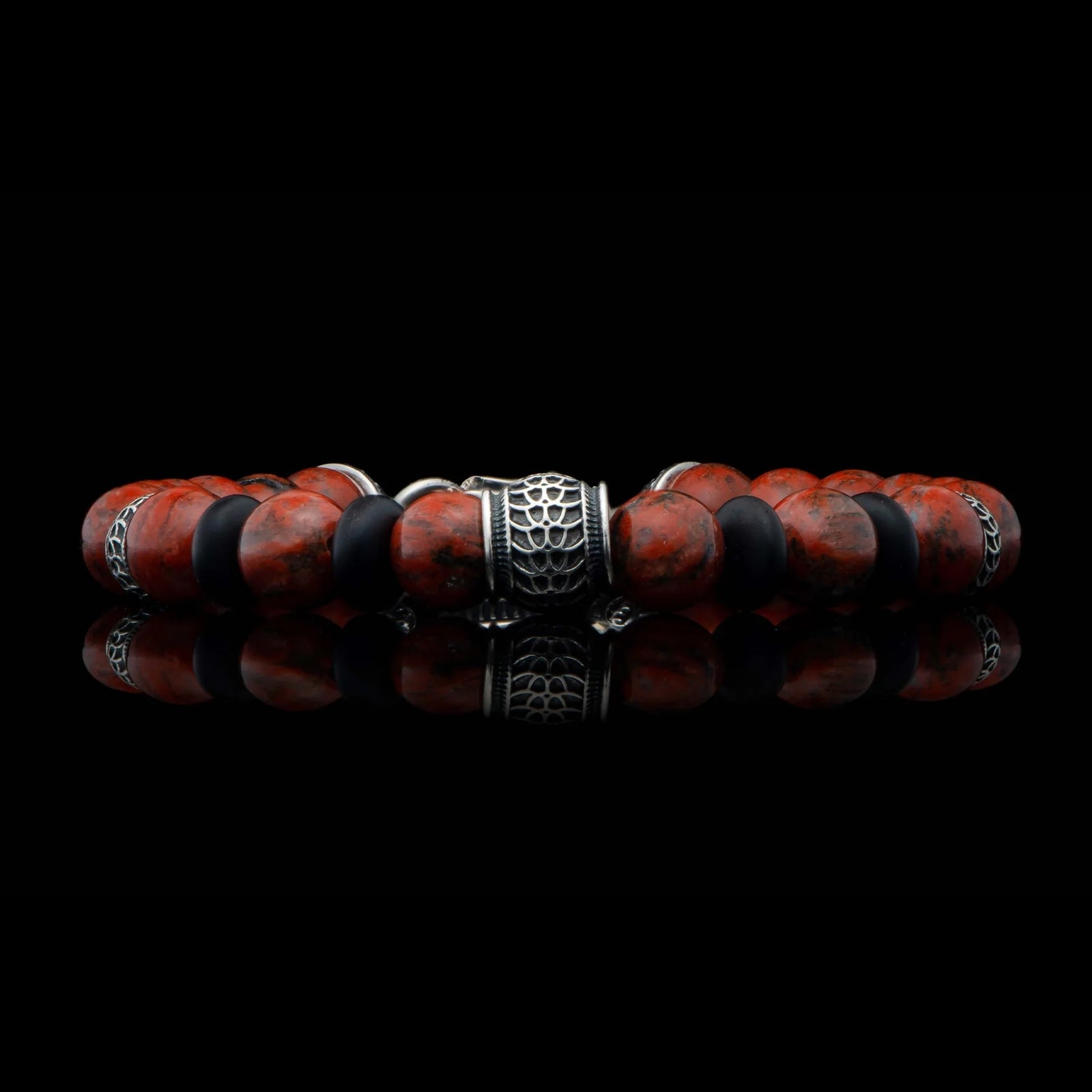 William Henry Newport Red Sesame Jasper Beaded Bracelet