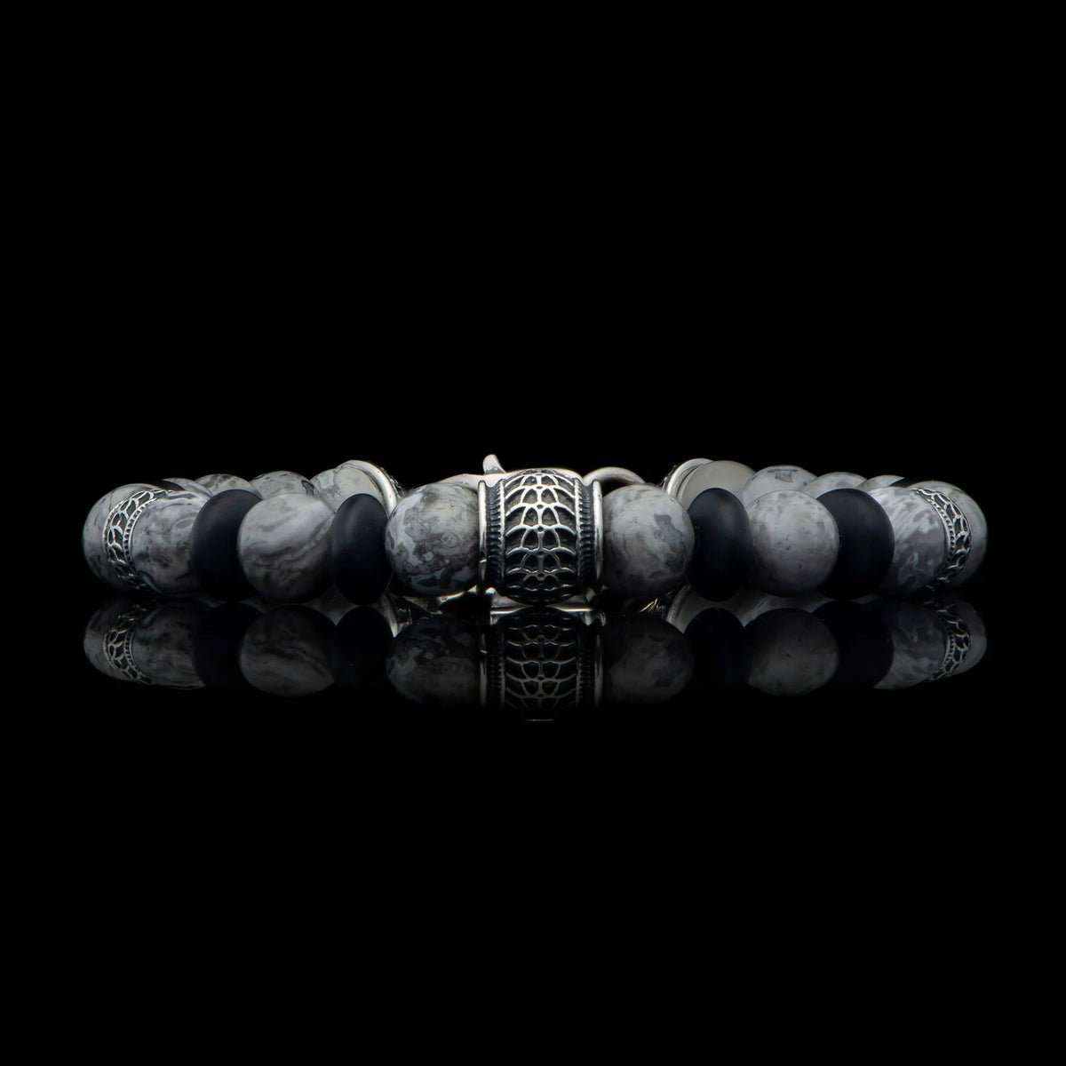William Henry Newport Silver Agate Beaded Bracelet