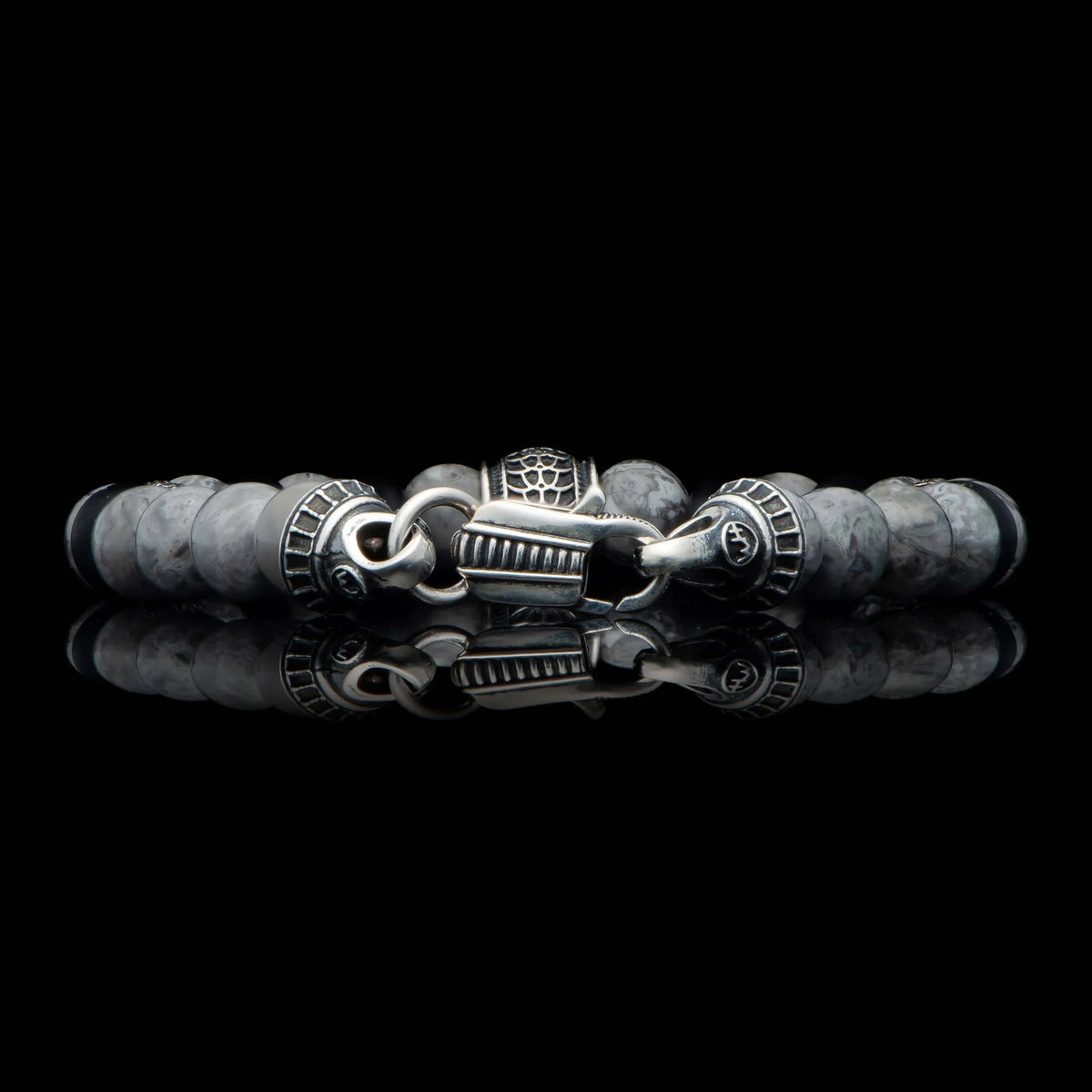 William Henry Newport Silver Agate Beaded Bracelet