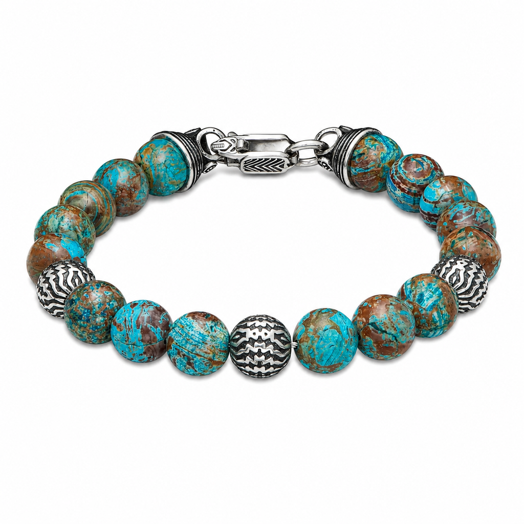 William Henry Seaside Blue Agate Beaded Bracelet - Cirelli Jewelers