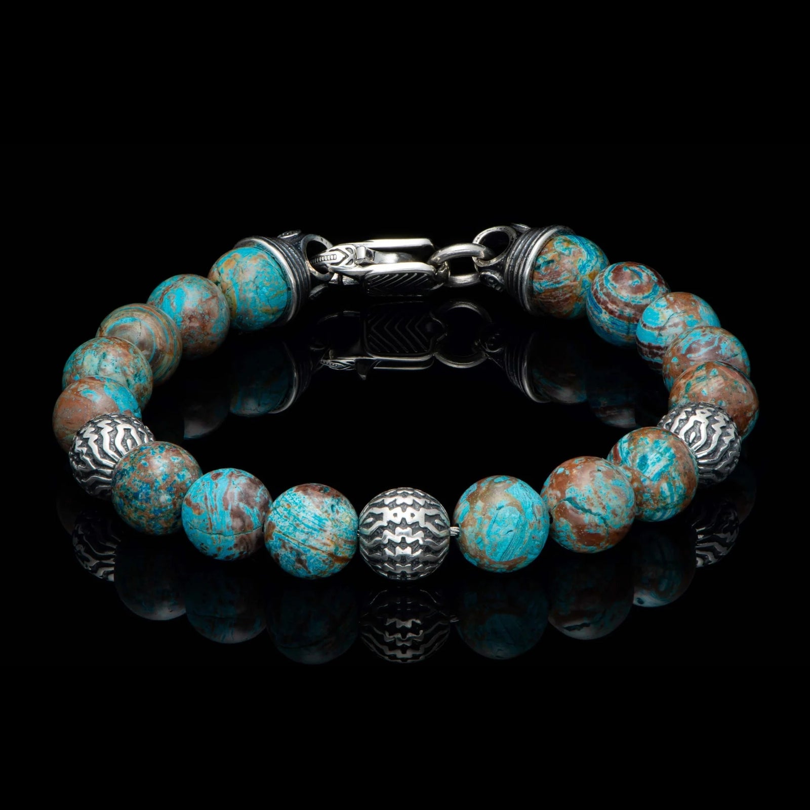 William Henry Seaside Blue Agate Beaded Bracelet