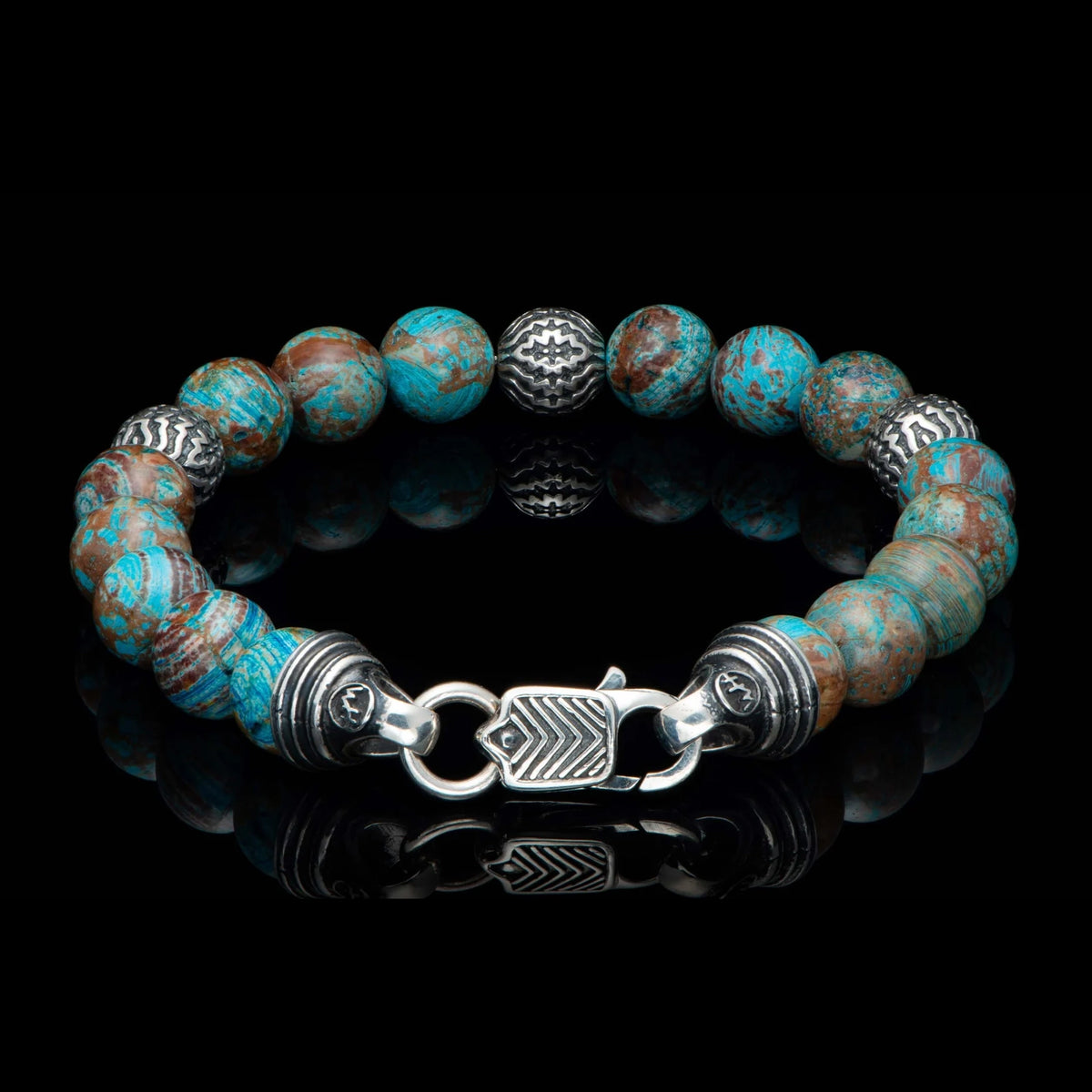 William Henry Seaside Blue Agate Beaded Bracelet