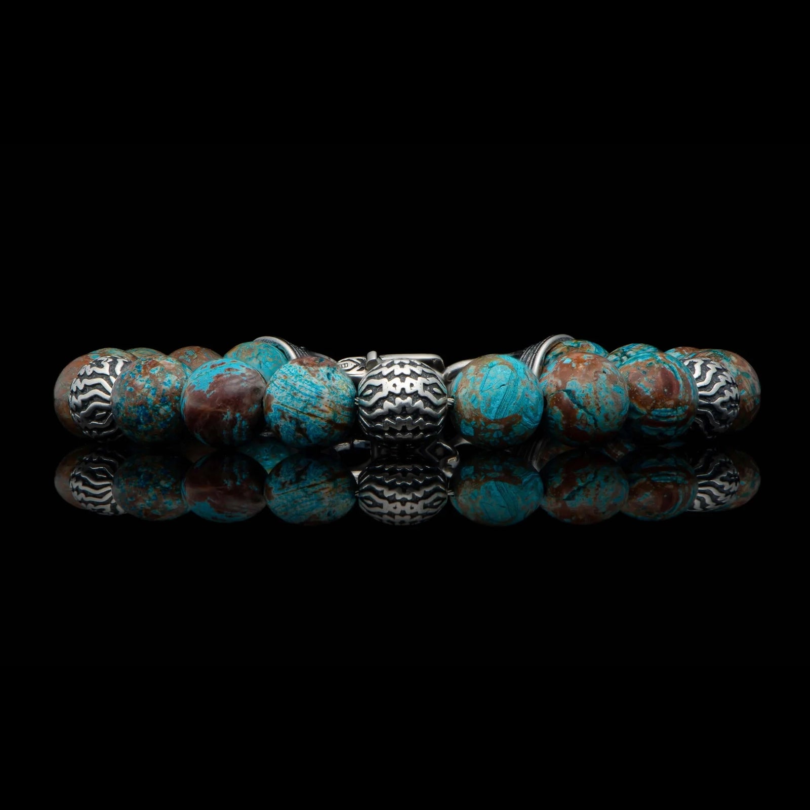 William Henry Seaside Blue Agate Beaded Bracelet
